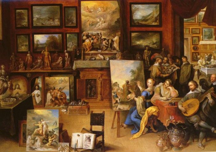Francken Frans the Younger 1581 to 1642 Pictura, Poesis and Musica in a Pronkkamer SnD 1636 O P 9. Francken,  