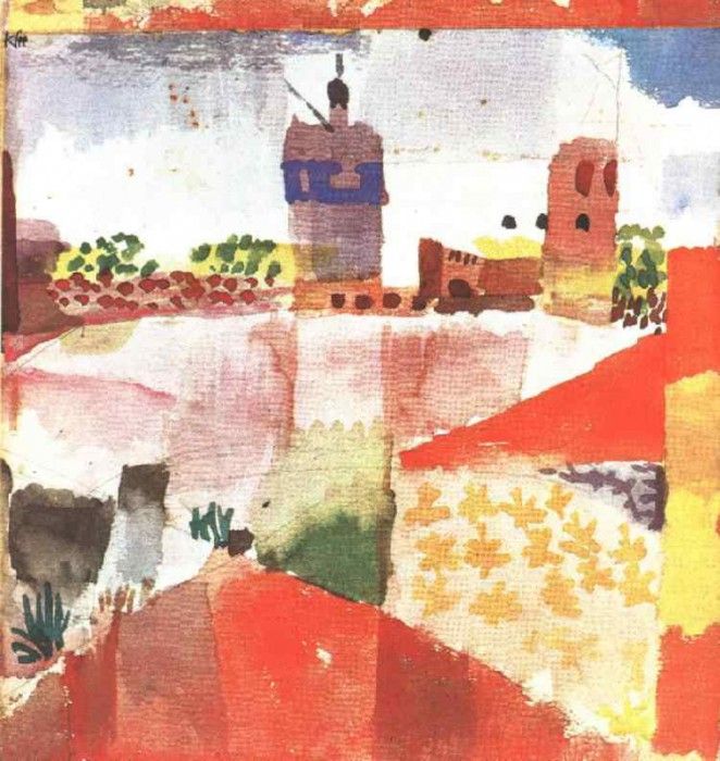 Klee Hammamet with mosque, 1914, Collection Heinz Bergguen, . , 