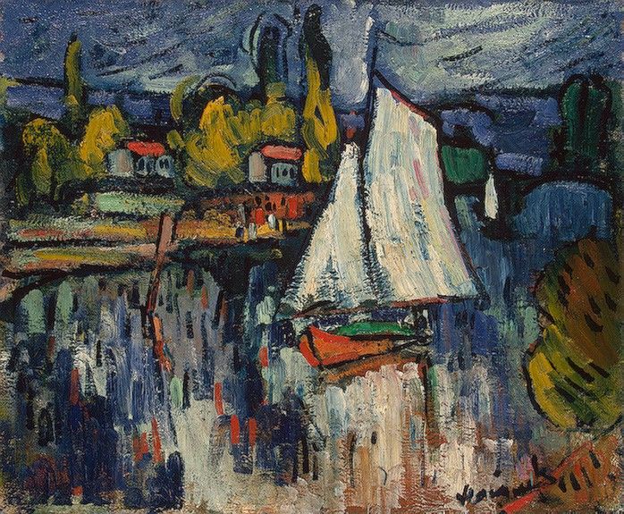 Vlaminck View of the Seine, ca 1906, 54.5x65.5 cm, Eremitage.   