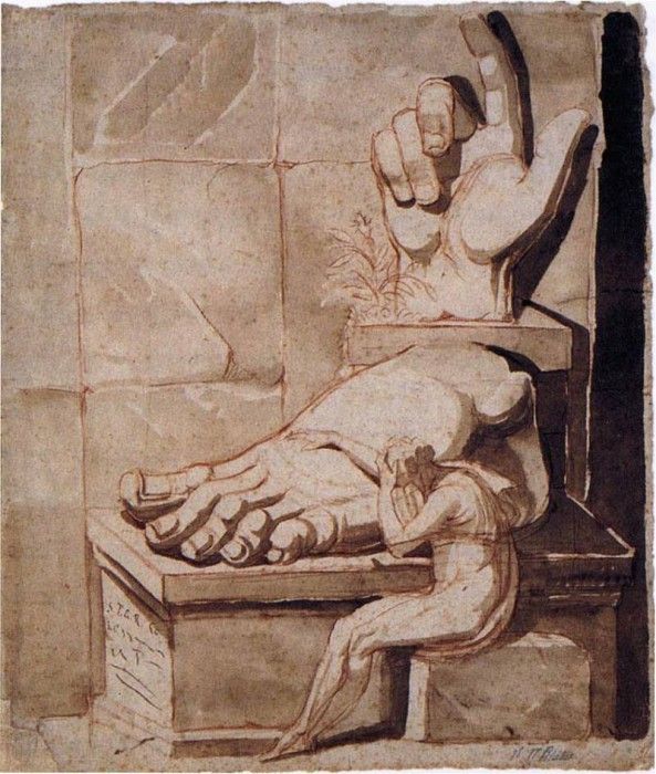 FUSELI John Henry The Artist Moved By The Grandeur Of Antique Fragments. , 