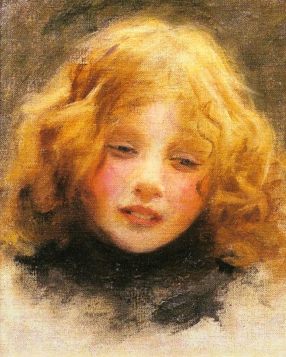 Elsley Arthur John Head Study Of A Young Girl. ,  