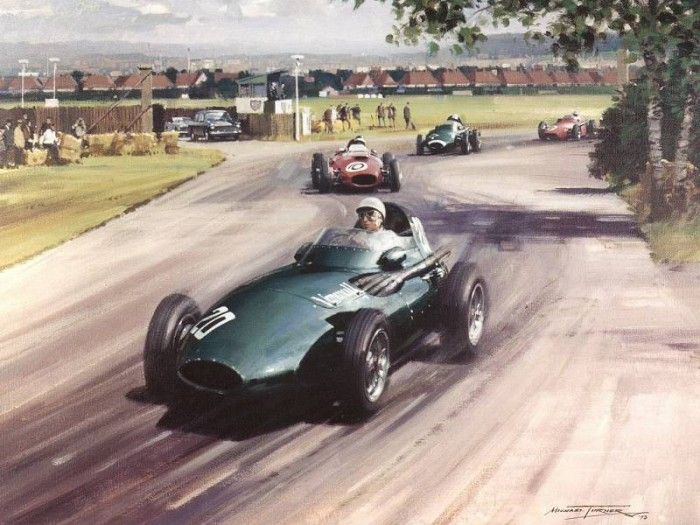 Cmamtcl 009 stirling moss in the winning vanwall. , 