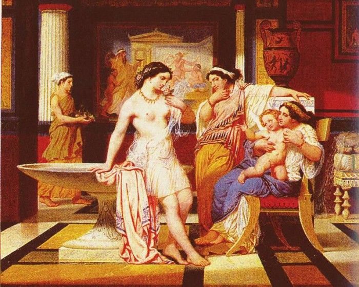 Jollivet Pierre Jules Ladies In A Pompeian Interior. Jollivet,  