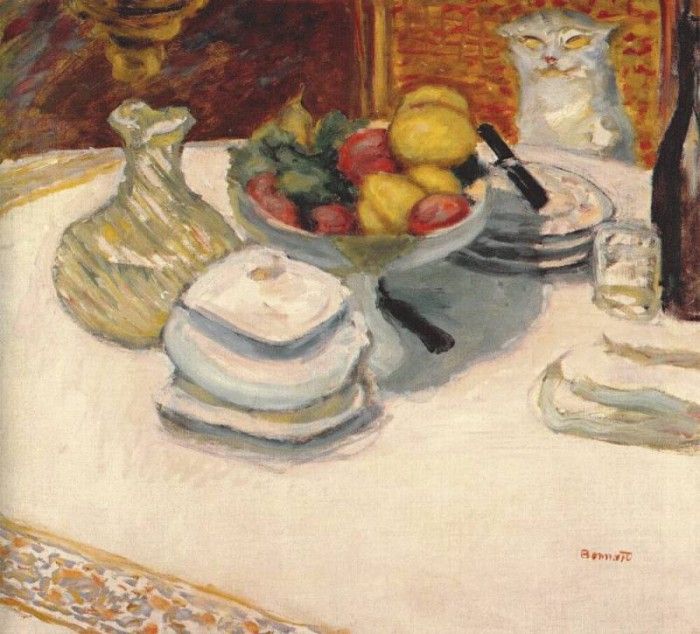 bonnard still life with cat c1924.  