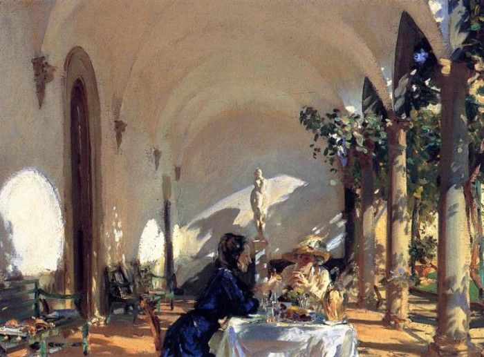 Sargent John Singer Breakfast in the Loggia. ,  