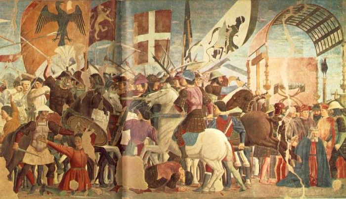 Piero della Francesca -The Arezzo Cycle - Battle between Heraclius and Chosroes (detail) [04]. ,  