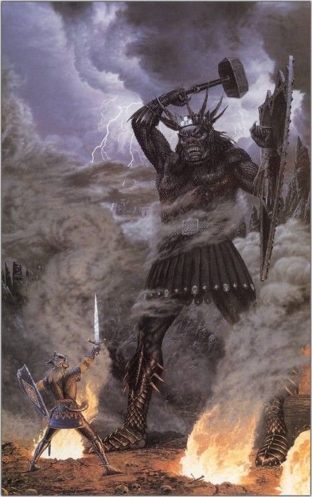 0uro0001  ted nasmith  morgoth and the high king of the nold. Nasmith, 