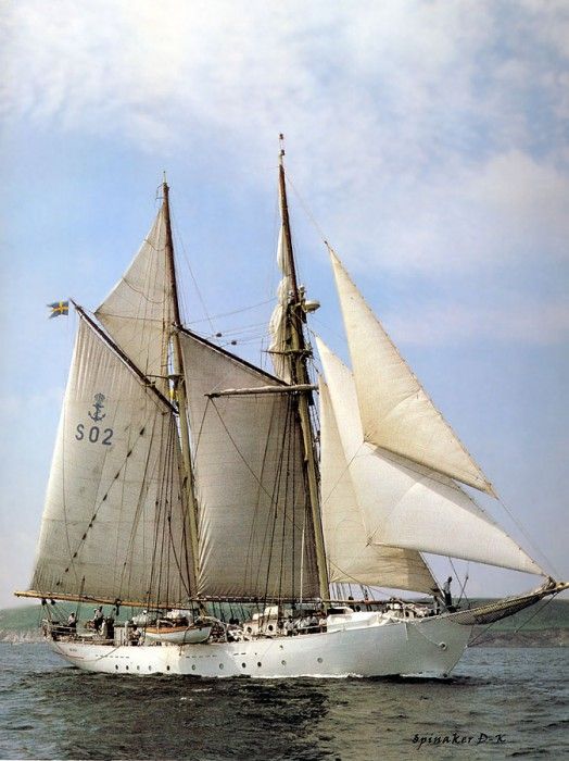 dk tall ships falken foreyard schooner lyr 1947. 