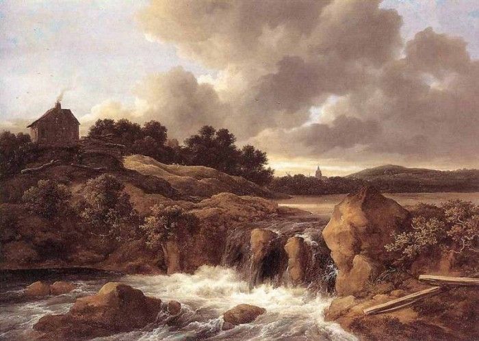 RUISDAEL Jacob Isaackszon van Landscape With Waterfall. ,  