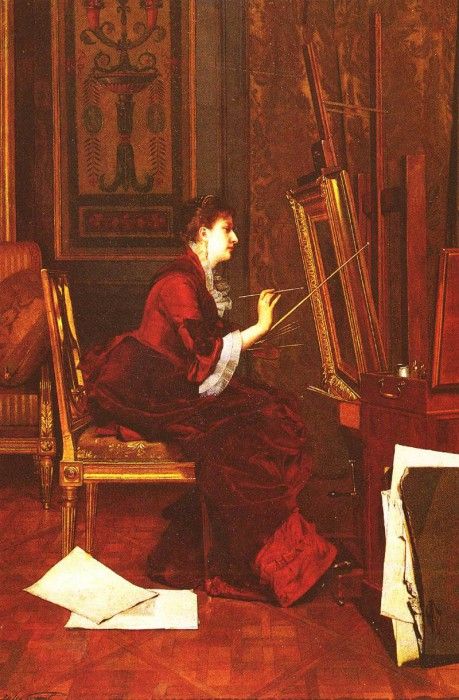 Goupil Jules Adolphe (French) 1839-1883 LArtiste Dans LAtelier OP 72.3 by 48. Goupil,  