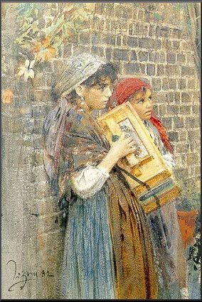 Zorn Italienska gatumusikanter. 1882, akvarell (Watercolour). , 