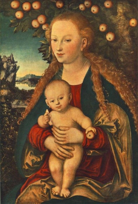 Cranach d.a. Virgin and Child, 1525, 87x59 cm, Eremitaget. ������, ����� �������