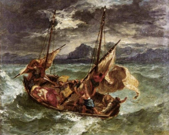 DELACROIX Eugene Christ on the Lake of Gennezaret. , 