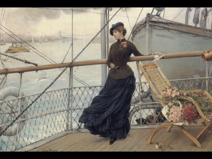 A Scottish Lady On A Boat Arriving In New York. , 