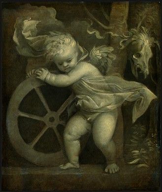 TIZIANO CUPID WITH THE WHEEL OF FORTUNE C 1520 NGW.  ( )