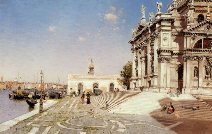 Ortega Martin Rico y A View Of Santa Maria Della Salute Venice. --- Y