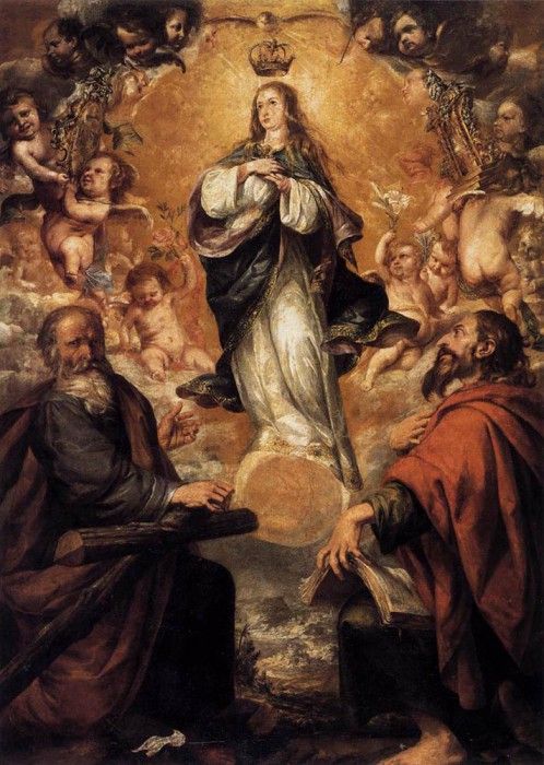 VALDES LEAL Juan de Virgin Of The Immaculate Conception With Sts Andrew And John The Baptist.  ,  