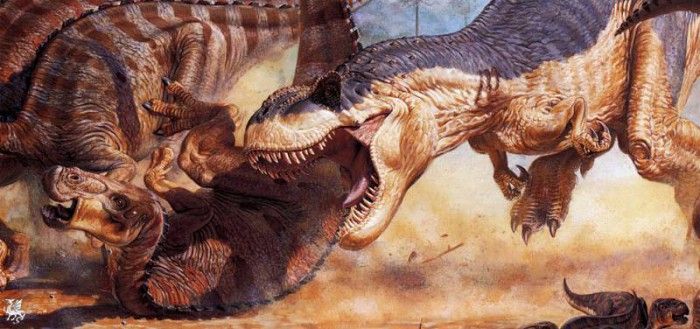 Paul Bonner Edmontasaurs & T-Rex(Detail) (Ma Sp7).  