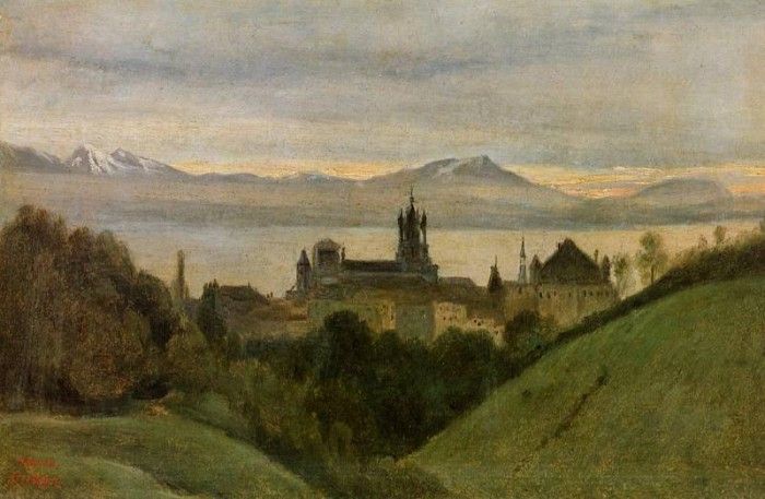 Corot Between Lake Geneva and the Alps. , --