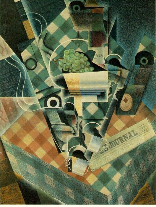 Gris Still life with checked tablecloth, 1915, 116 x 89 cm, . , 