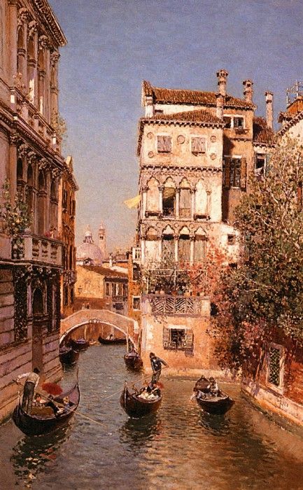 Ortega Martin Rico y Along The Canal, Venice. --- Y
