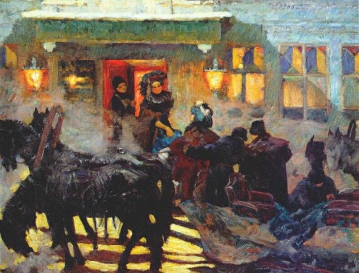 yuon troika near the old iar restaurant, winter 1909. , 