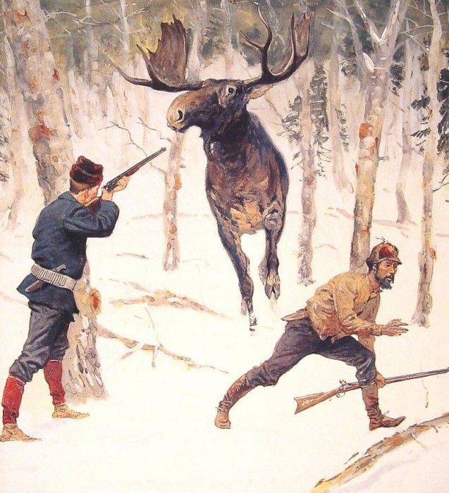 The Moose Hunt. Remington, 