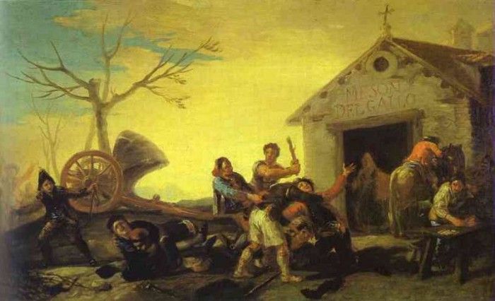 Francisco de Goya - Fight at the Cock Inn.   ,  