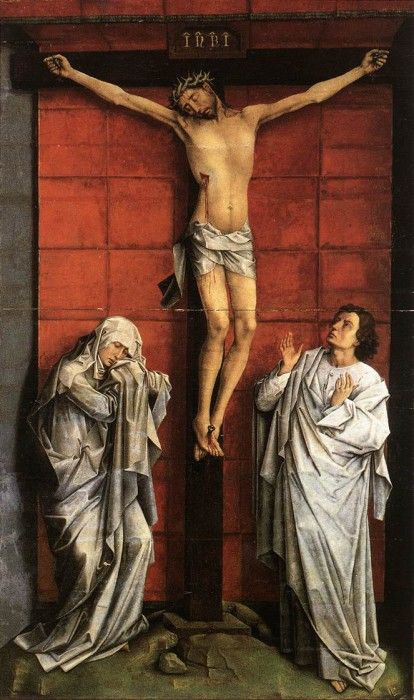 Weyden Christus on the Cross with Mary and St John c1460. ,   