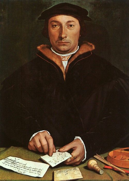 Holbein Portrait of Dirck Tybis, 1533, oil on panel, Art His.   