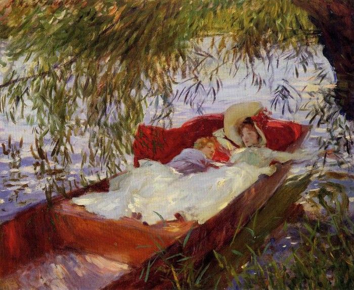 Sargent John Singer Two Women Asleep in a Punt under the Willows. ,  