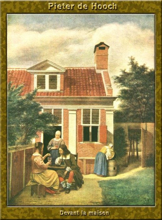 PO Vp S1 53 Pieter De Hooch-Devant la maison. Hooch, Pieter De