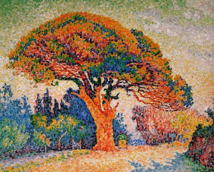 Signac Paul Pine trees in Saint Tropez . , 