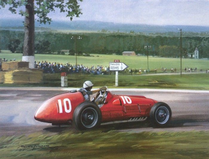 Cma 023 1951 french gp reims luigi villoresi in ferrari.  