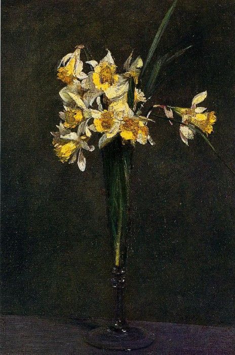 Fantin Latour Henri Yellow Flowers aka Coucous. -, ---