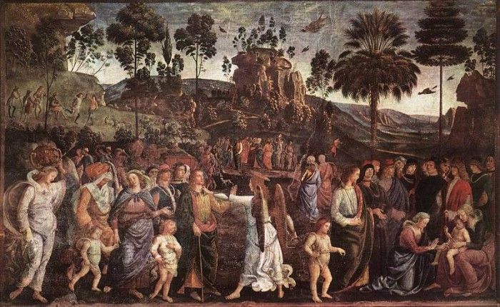 Perugino Pietro Moses-s Journey into Egypt c1482. , 