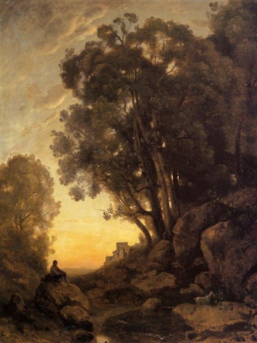 Corot The Italian Goatherd Evening. , --