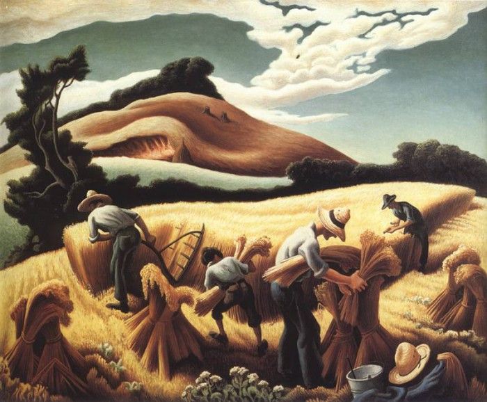 bs-ahp- Thomas Hart Benton- Cradling Wheat. ,  