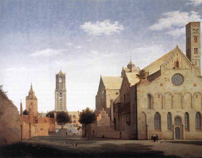 SAENREDAM Pieter Jansz St Marys Square And St Marys Church At Utrecht. Saenredam,  Jansz