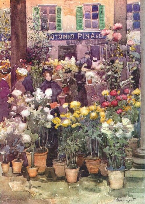 prendergast italian flower market 1898. �����������, �����