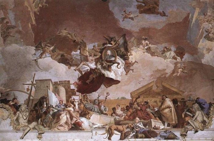 Tiepolo Wurzburg Apollo and the Continents detail8. ,  