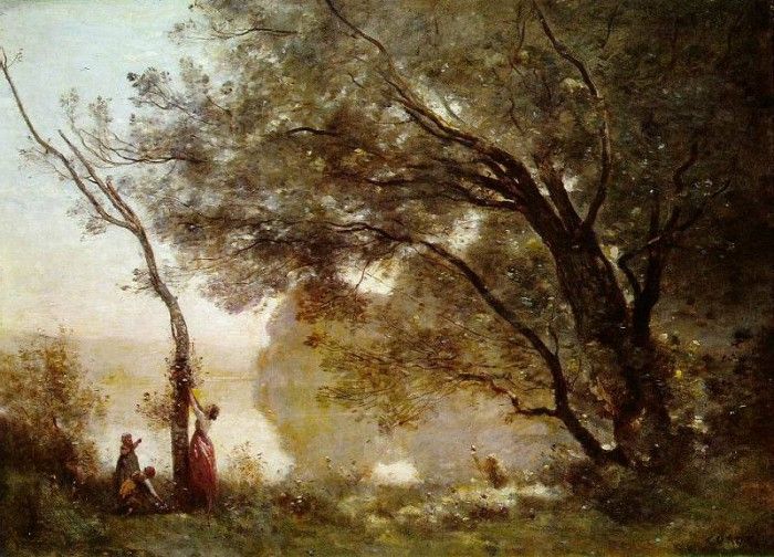 Corot Souvenir of Mortefontaine, 1864, Louvre. , --