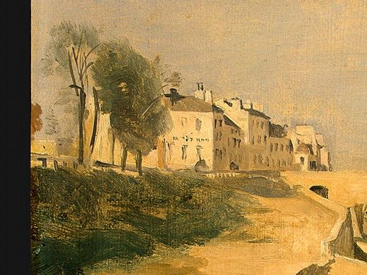 Corot River Scene with Bridge, 1834, Detalj 1, NG Washington. , --