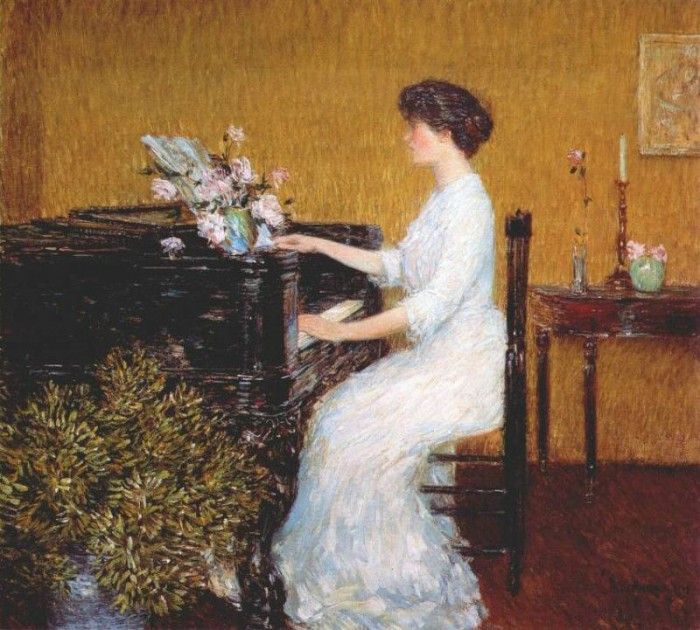 hassam at the piano 1908. , 