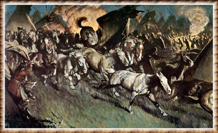 zFox SWD HVS 26 Stampeding Horses Through Indian Camp. ,  