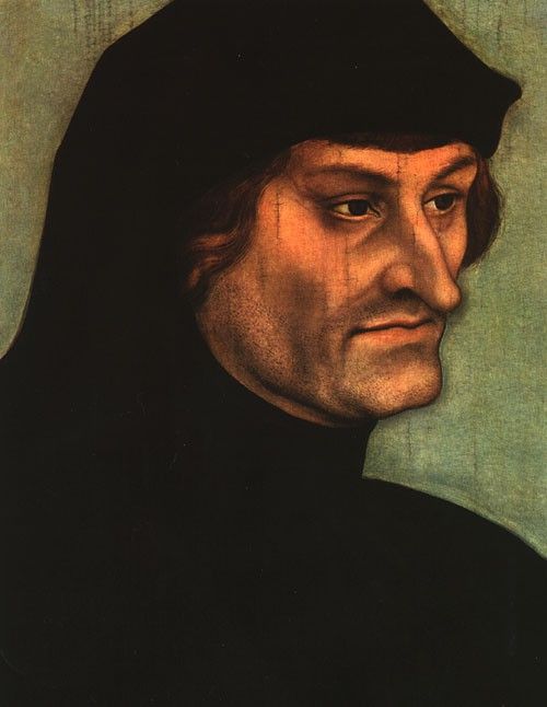 Cranach d.a. Portrait of Geiler von Kaiserberg, 1520-30, bee. ,  