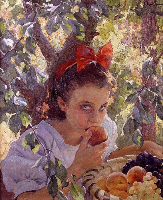 Pons Arnau Francisco Comiendo fruta. ,  
