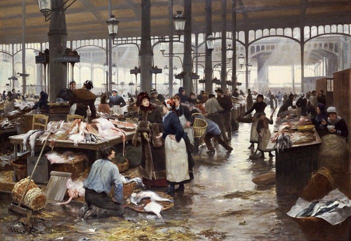 The Fish Hall at the Central Market, 1881. ,  
