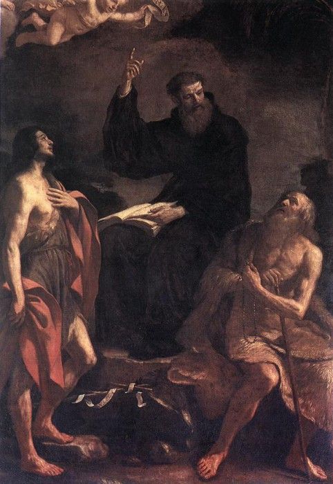 Guercino St Augustine St John the Baptist and St Paul the Hermit. ,   