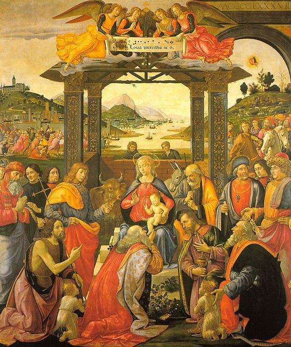 GHIRLANDAIO ADORATION OF THE MAGI SPEDALE DEGLI INNOCENTI. , 